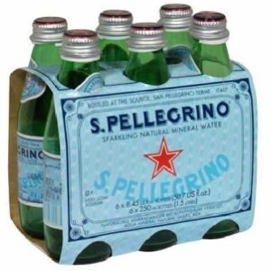 S.Pellegrino Sparkling Natural Mineral Water, 8.45 fl oz. Glass Bottles (6 Count)